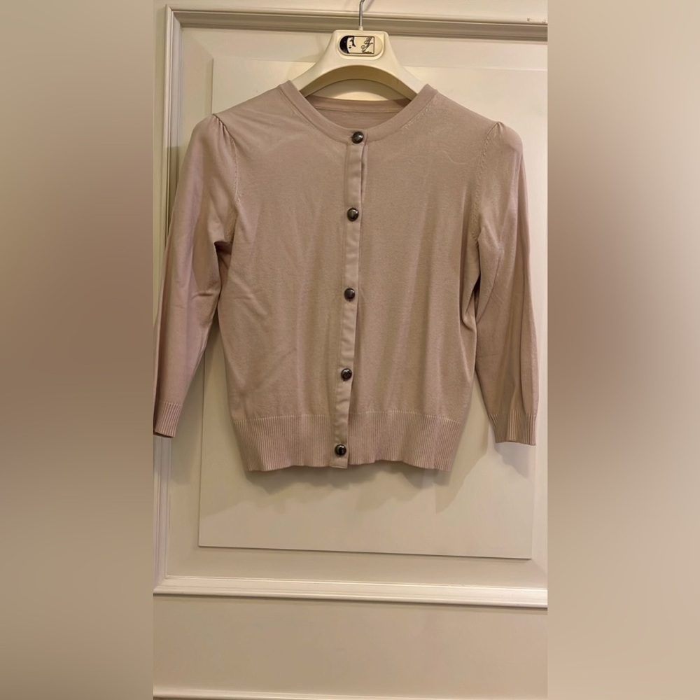 Maxmara Blush Beige Button-Up Cardigan